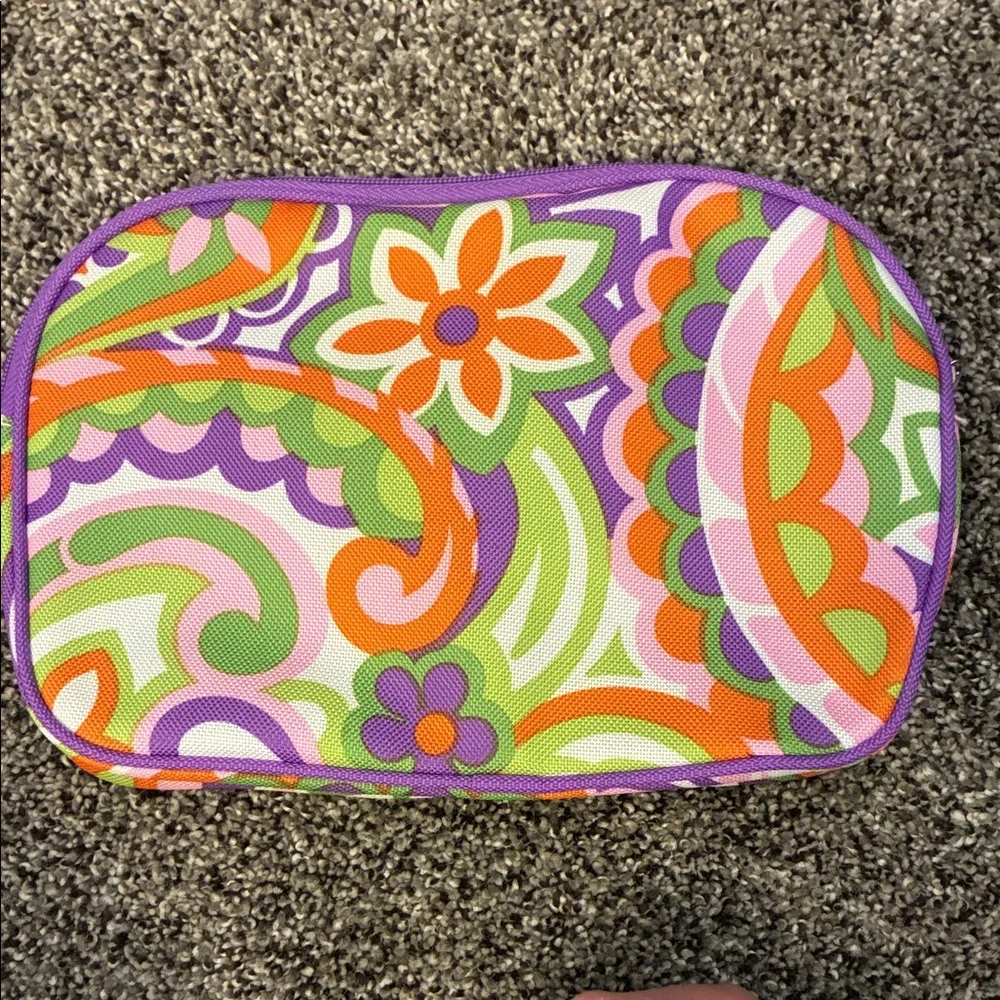 Clinique Vibrant Floral Cosmetic Makeup Bag - Picture 2 of 3